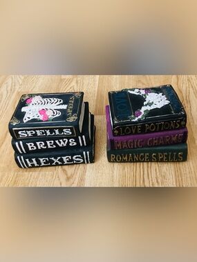 Ashland Decorative Stacked Book Set - Black, Purple & Green - Gothic/Halloween